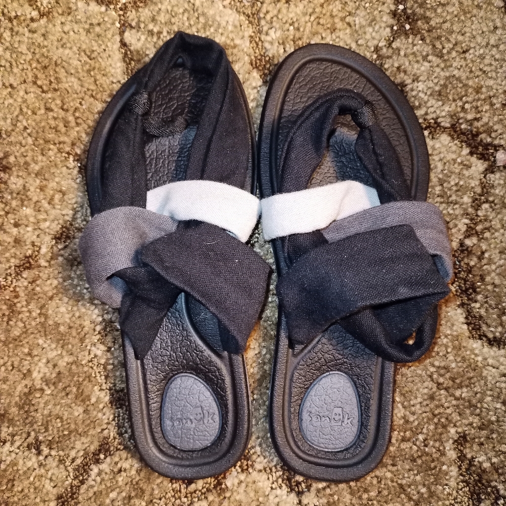 Sanuk Yoga Sling 3 (Gradient Grey/Black) Women's Sandals size 6